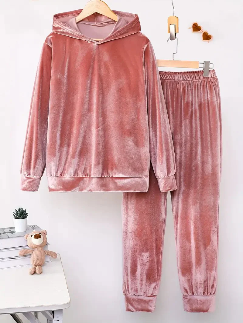 New Women'S Flannel Hooded Long-Sleeved Sweatshirt